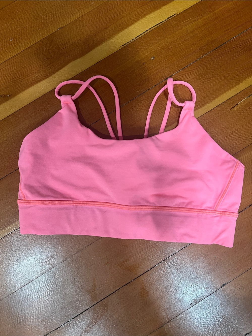 lululemon athletica Hot Coral Align Longline Energy Bra Top Size 8 NWOT